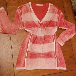 🆕️Kokun  overdyed rust v neck, bamboo/cashmere